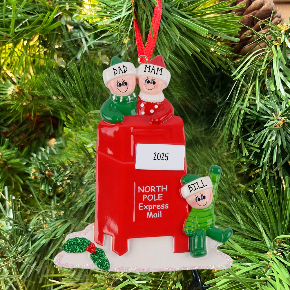Letters To Santa Family of 3 Personalised Christmas Decoration
