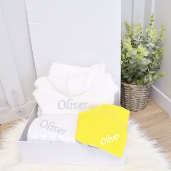 Supreme Hamper Set Neutral-All Items Personalised (Yellow Bib)