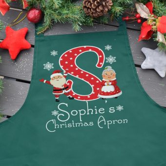 Alternative view of Personalised Christmas Apron-Initial (Adult)