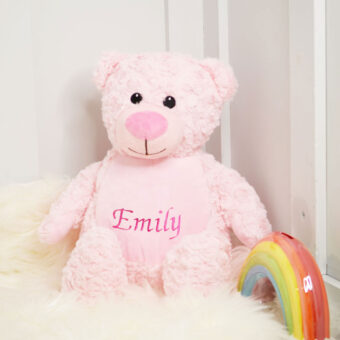 Personalised Embroidered Teddy - Pink Bear