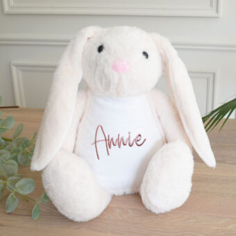 Personalised Embroidered Teddy-Nova Cream Bunny (Different Thread Colours)